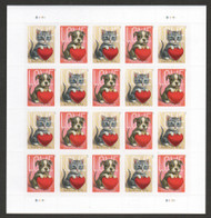 #5745 - 46 VF NH, Forever LOVE Kitten & Puppy Sheet, fresh!