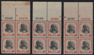 # 834 VF/XF OG NH, no arrow, PRICE IS FOR ONE BLOCK, tell us which one you would like!