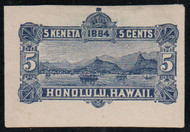 Hawaii #U 8 SUPERB, cut square, fresh color!