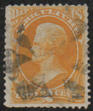 #O  2 F-VF, fancy cork cancel, bright color!