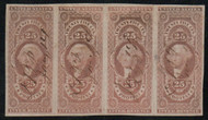 #R 49a VF/XF, Strip of 4, pen cancel, great color!