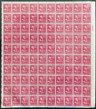 # 806 2c Adams, F/VF OG NH, Electric Eye sheet of 100, Bold Color!