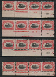 # 295 F/VF OG H, Plate Strip of 4, ONE PER PRICE, one stamp is NH, please tell us what plate numbers you may like, we have many many more, see our listings, Fresh!