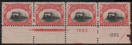 # 295 F/VF OG NH, Plate Strip of 4, Fresh!