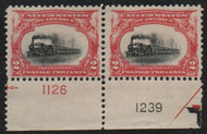 # 295 VF/XF OG NH, Plate Pair, fresh!