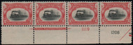 # 295 XF-SUPERB OG H (3 NH), Plate Strip of 4, well centered thoughout, Choice Gem!