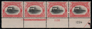 # 295 VF/XF OG H (2 NH ), Plate Strip of 4, grounded train, fresh color!