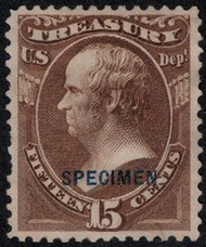 #O 79s VF mint NH, SPECIMEN overprint, no gum as issued, usual short perfs, fresh color, Select!