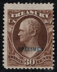 #O 81s Fine+ mint NH, SPECIMEN overprint, no gum as issued, tall stamp, nice color, Fresh!