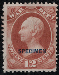 #O 89s F/VF mint NH, SPECIMEN overprint, no gum as issued, terrific color, Rare stamp!