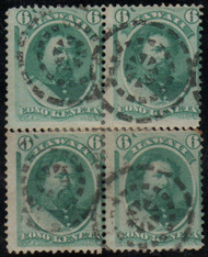 Hawaii #33 Fine+, Block of 4, rejoined block, fancy cancels, robust color!