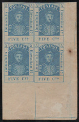 Hawaii #10 VF/XF OG H, Corner Block, top left stamp NH, A SUPER BLOCK!