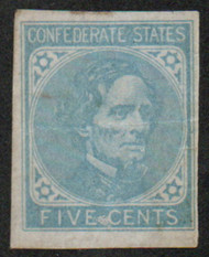 Confed # 6 VF mint, pretty color, no gum, neat stamp!