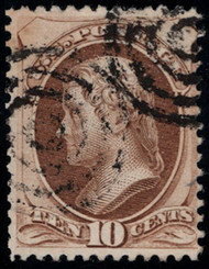 # 139 F/VF, lovely target cancels, reperforated at left, very nice stamp!