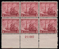 # 736b VF OG NH (one stamp upper right, LH), LAKE, w/PSAG (11/23) CERT,  hinged singles are priced at $1000 each, a very RARE plate block, well centered too, VERY RARE!!