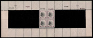 # 832 VF OG NH, PLATE BLOCK with sheet margin all around, UNIQUE!!