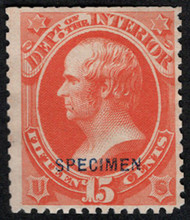 #O 21s VF mint NH, no gum as issued, SPECIMEN OVERPRINT, fresh color, some trimmed  perforations which is normal on these Specimen Overprints, only 78 issued, Fresh!