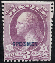 #O 27s F/VF mint NH, no gum as issued, SPECIMEN OVERPRINT, fresh color, some trimmed  perforations which is normal on these Specimen Overprints, only 126 issued, Fresh!