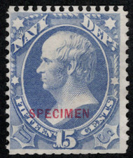 #O 42s F/VF mint NH, no gum as issued, SPECIMEN OVERPRINT, fresh color, some trimmed  perforations which is normal on these Specimen Overprints, only 107 issued, Fresh!