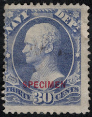 #O 44s Fine+ mint NH, no gum as issued, SPECIMEN OVERPRINT, only 104 issued, Rare!