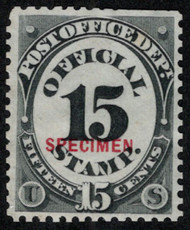 #O 53s VF mint NH, no gum as issued, SPECIMEN OVERPRINT, fresh color, some trimmed  perforations which is normal on these Specimen Overprints, only 82 issued, Fresh!