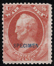 #O 91s F/VF mint NH, no gum as issued, SPECIMEN OVERPRINT, only 106 issued, fresh color, very good condition, Very Nice!