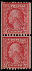 # 449 F/VF OG H/NH, Pair, w/PF (10/30) and PF (11/23) CERT, pairs are very uncommon on this issue,  bottom stamp NH,  Only buy any 449's with a current certificate as many counterfeits exist.  RARE PAIR!