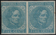 Confed # 7 VF/XF OG NH, Imperf Pair, dry gum, neat, SELECT!