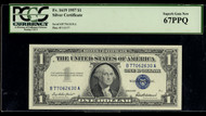 $  1.00 1957 Fr 1619 PCGS 67 PPQ Gorgeous bill!