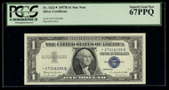 $  1.00 1957B Fr 1621 PCGS 67 PPQ Star note. Crisp GEM!