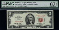 $  2.00 1963A PMG 67 EPQ Star note. Crisp bill!