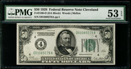 $ 50.00 1928 PMG 53 EPQ Exceptional paper quality.