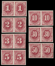 #J  22 - J28 P5 VF/XF OG H, Pairs, Scotts lists this set at $3125.00 with minor faults, this set is sound, no faults, VERY RARE TO FIND!
