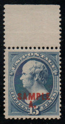 # 189s F-VF OG NH, Sample A overprint, type L, RARE NH! selvage at top, fresh color!