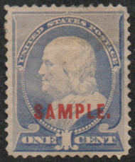 # 212s XF OG H, Sample overprint, thin, type K, nicely centered, SELECT!