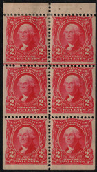 # 301c XF-SUPERB OG H (top only), fresh color, well centered for this booklet pane, CHOICE!