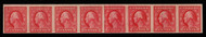 # 409h VF/XF OG NH, Paste up Pair strip of 8, two different color shades, IMPERF COIL WASTE, one stamp disturbed gum, Rarer than the regular 409's,  Fresh!