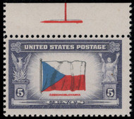 # 910a F/VF OG NH,  DOUBLE IMPRESSION, w/PF (05/05) CERT (copy from a block), a very rare double impression of Czechoslovakia, Fresh!