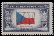 # 910a F/VF OG NH, DOUBLE IMPRESSION, w/PF (05/05) CERT (copy from a block), a very rare double impression of Czechoslovakia, Fresh!