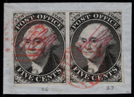 #    9x1 XF, Pair on piece, w/PF (08/00) CERT, a wonderful pair with large margins all around, SUPER CHOICE!