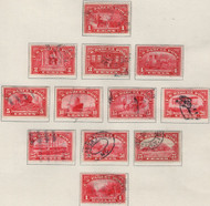 #Q 1 - Q12 F/VF to VF/XF used set, mostly faint cancels, very nice grouping on a page