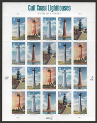 #4409 - 13 44c Gulf Coast Lighthouses Full Sheet, VF OG NH