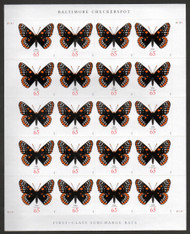 #4603 65c Baltimore Checkerspot Butterfly Full Sheet, VF OG NH