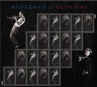 #4692 - 93 Forever Miles Davis /// Edith Piaf Full Sheet, VF OG NH