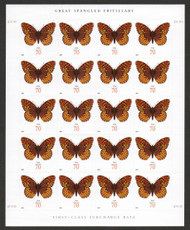 #4859 70c Great Spangled Fritillary Butterfly Full Sheet, VF OG NH
