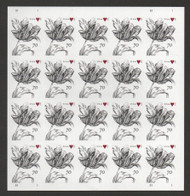 #4960 70c Tulip and Heart Full Sheet, VF OG NH