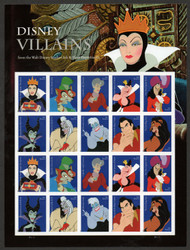 #5213 - 22 Disney Villains Full Sheet, VF OG NH