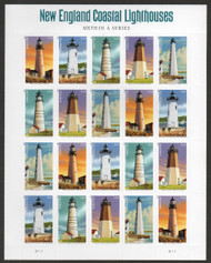 #4791 - 95 Forever New England Coastal Lighthouses Full Sheet, VF OG NH
