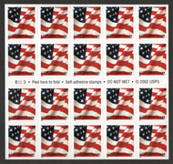 #3623a Forever U.S. Flag Complete Booklet Pane of 20, VF OG NH