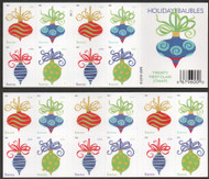 #4571 - 74b Forever Holiday Baubles Complete Booklet Pane of  20, VF OG NH